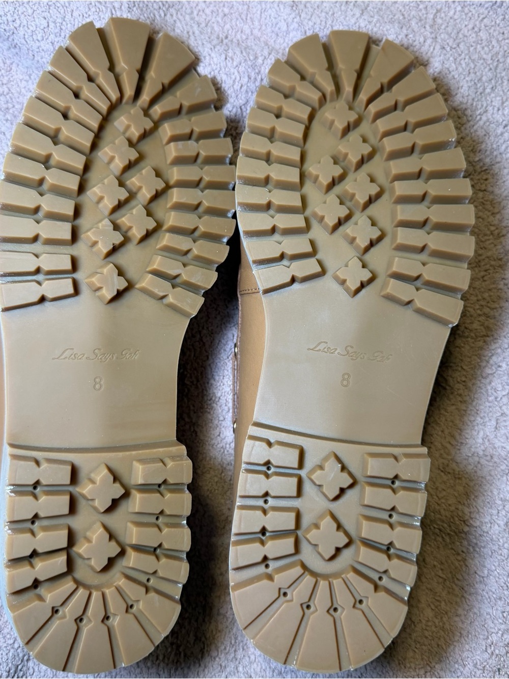 New Lisa Says Gah Mari Leather Tan Beige Loafers Size US 8 - Picture 3 of 9